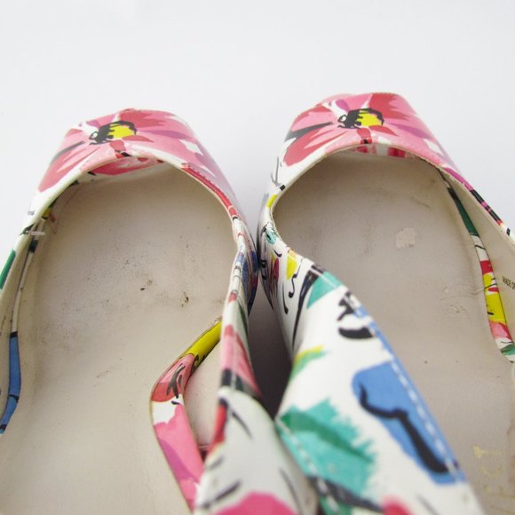 Nine West Leggyr FLORAL WEDGE SANDAL Platform Peep-Toe Cork Slingback 9 M - Picture 9 of 11